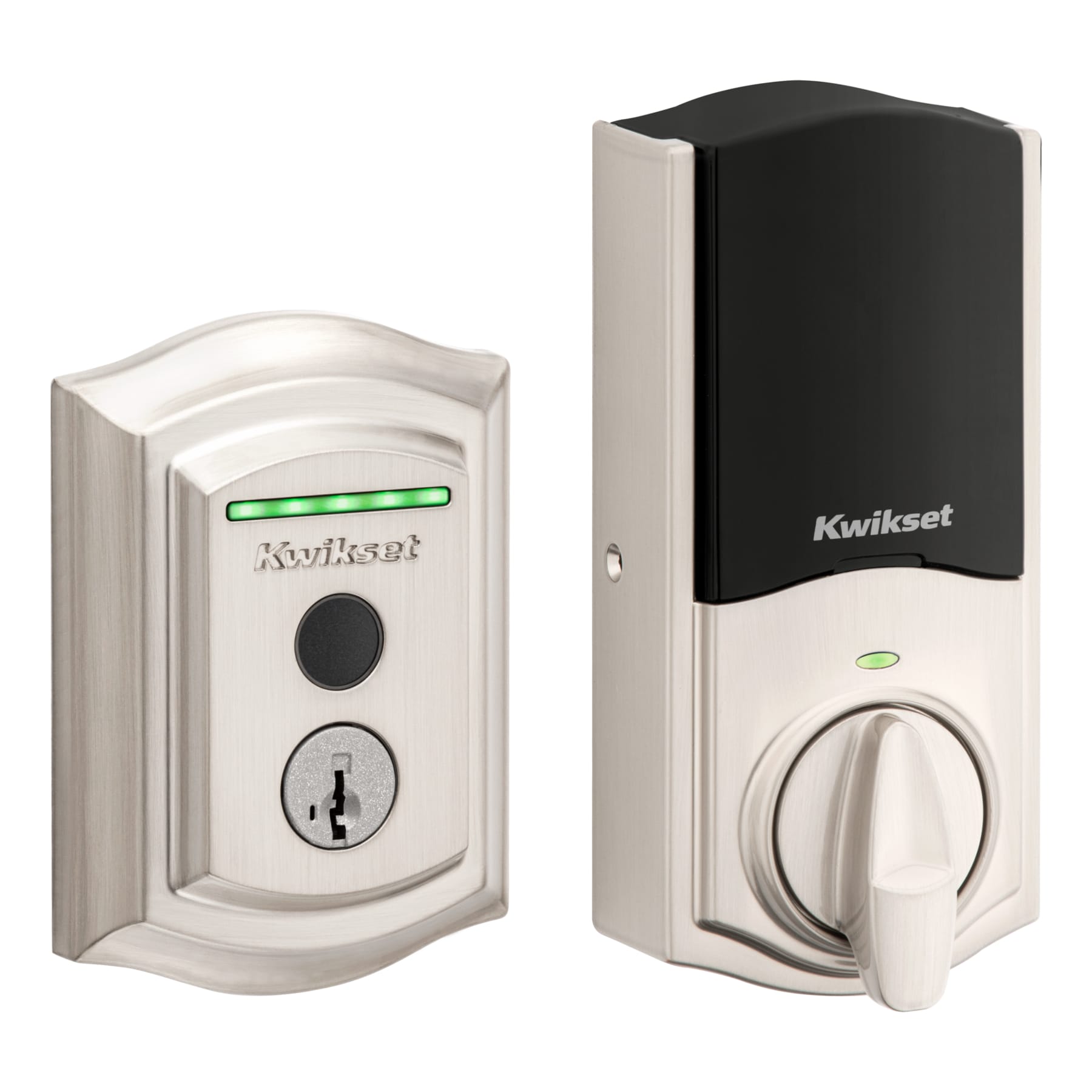 Kwikset Halo Fingerprint Curved Satin Nickel Smart Lock Electronic Deadbolt with Wifi Smartkey Fingerprint Touchscreen No Keypad 959TRL FPRT WIFI 15