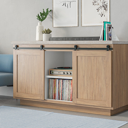 Quiet Glide 48-in Matte Black Indoor Top Mount Double Barn Door Hardware Kit NT.1310.03.08-48-2