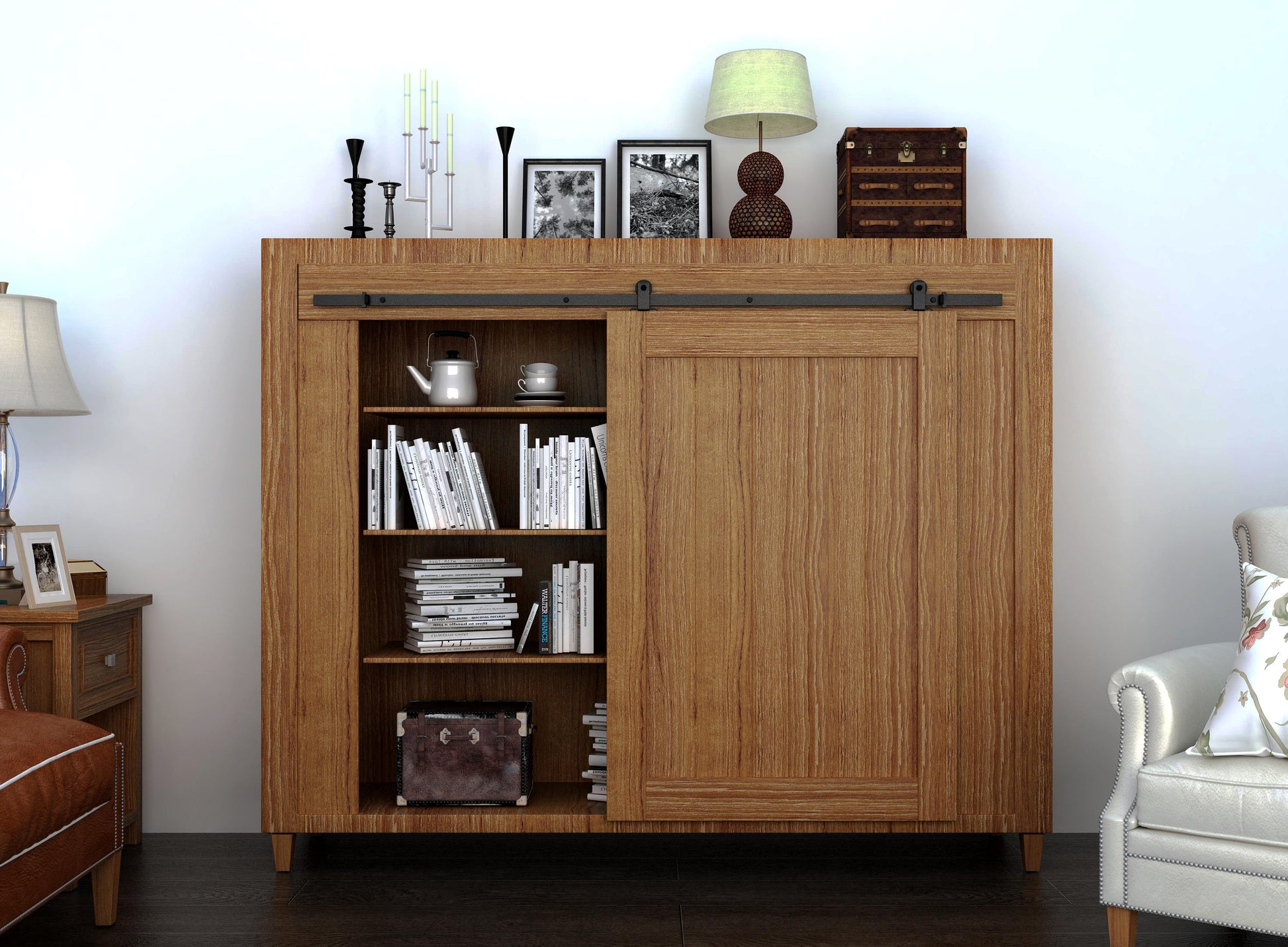 Quiet Glide 72-in Matte Black Indoor Top Mount Single Barn Door Hardware Kit NT.1310.03.08-72