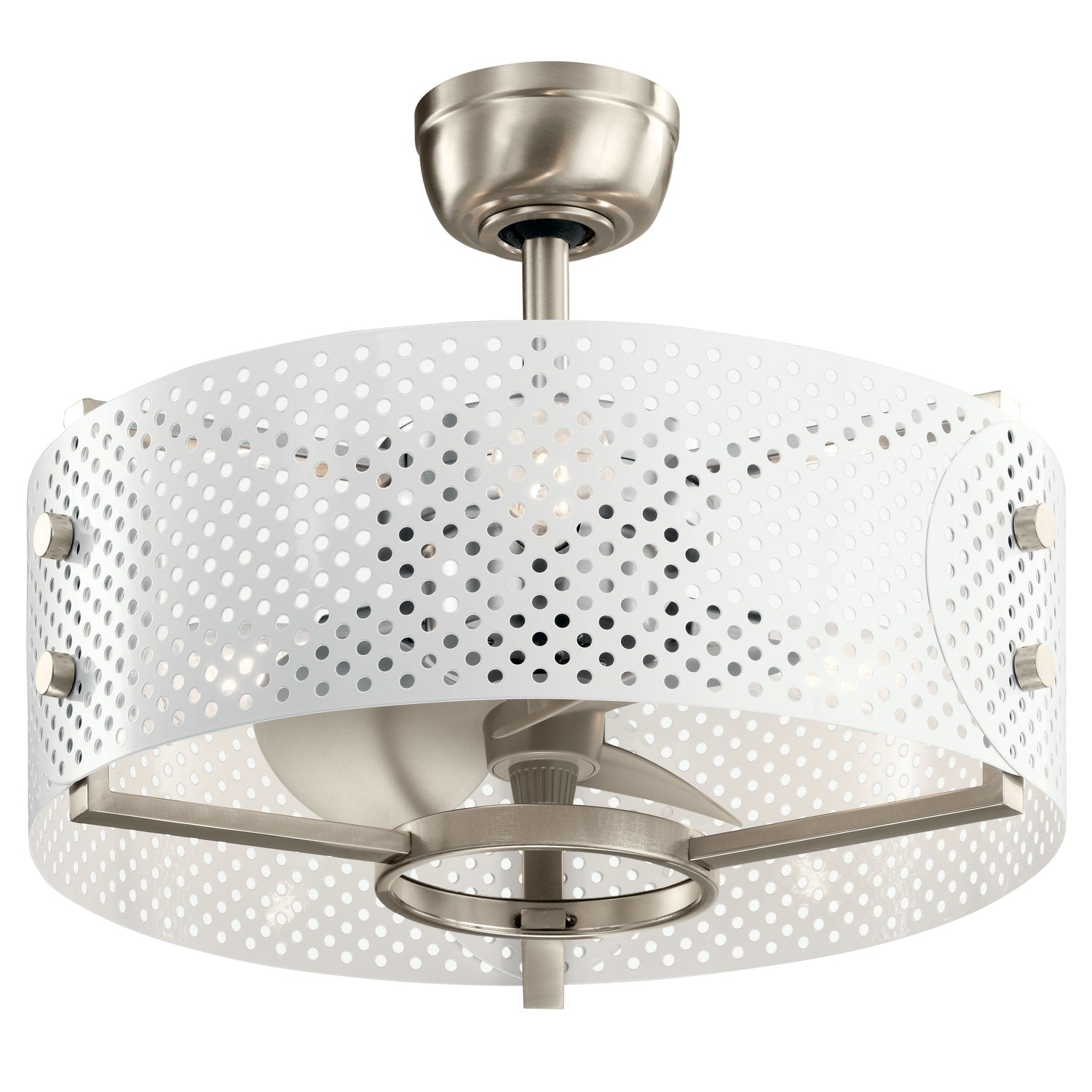 Kichler Eyrie 13-in Brushed Stainless Steel with Silver Blades Fandelier Ceiling Fan With Light ( 3 -Blade ) 2854247