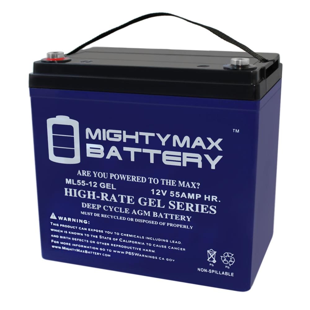 Mighty Max Battery 12V 55AHGEL for Minn Kota Endura Trolling Motor Rechargeable Sealed Gel 12550 Backup Power Batteries ML55-12GEL137