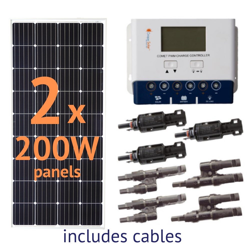 Grape Solar 0.4-kW Off-grid Solar Electric Power Kit GS-400-KIT-BT