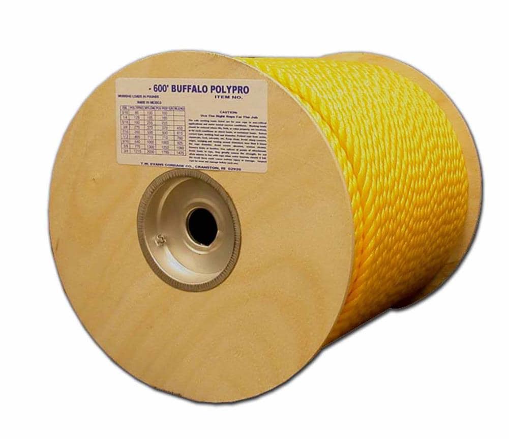 T.W. Evans Cordage 0.625-in x 600-ft Twisted Polypropylene Rope (By-the-Roll) 80-035