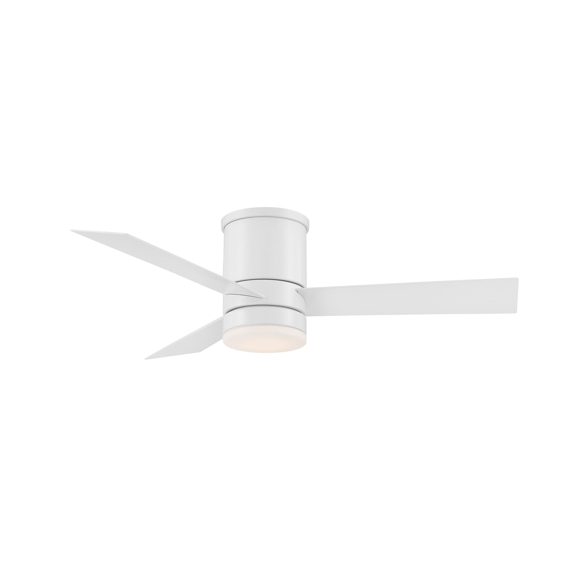 Modern Forms Axis 44-in Matte White Integrated LED Indoor/Outdoor Flush Mount Smart Ceiling Fan with Light and Remote (3-Blade) FH-W1803-44L-MW