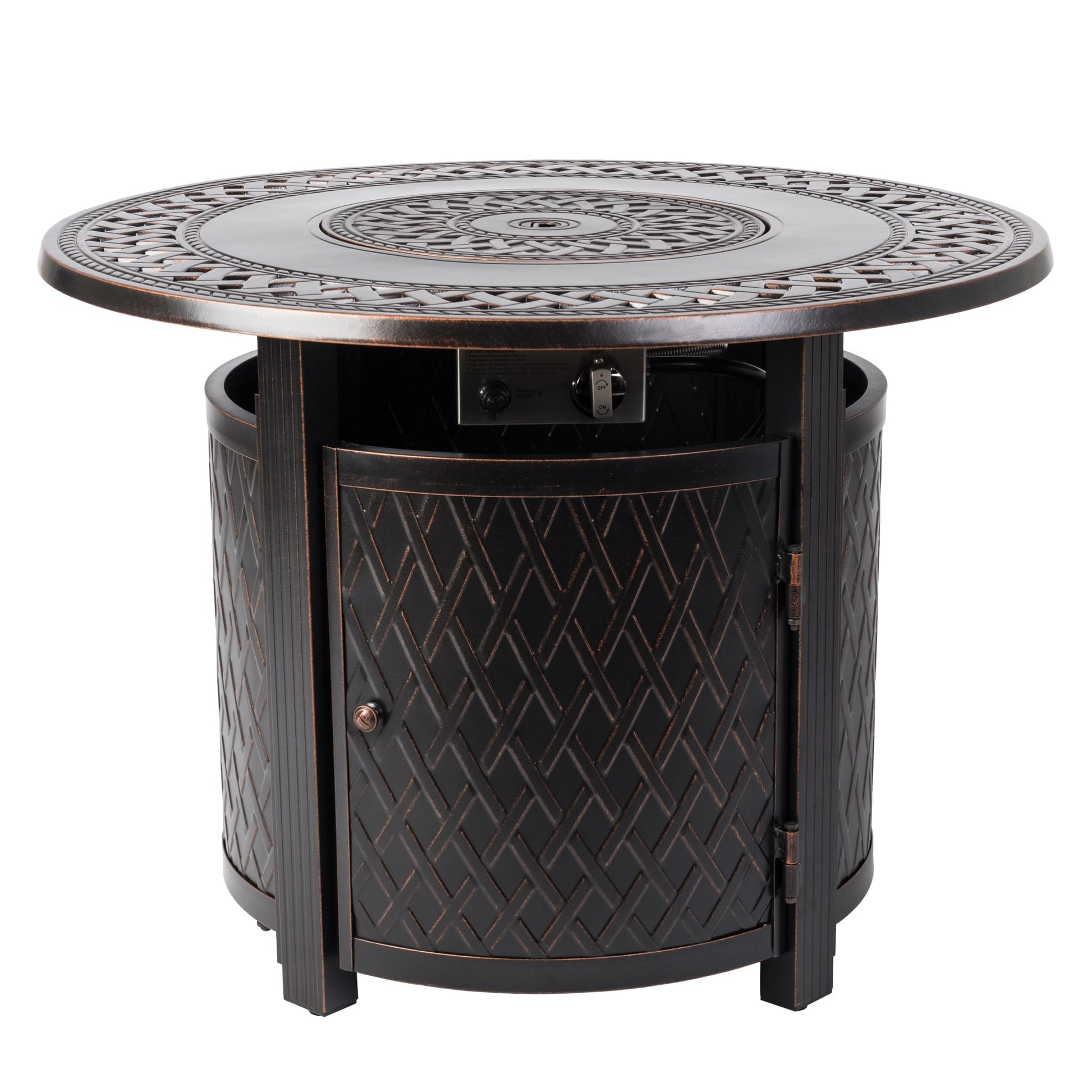 Fire Sense Wagner 33-in W 37000 Maximum BTUs Aluminum Round Portable Liquid propane Fire pit table