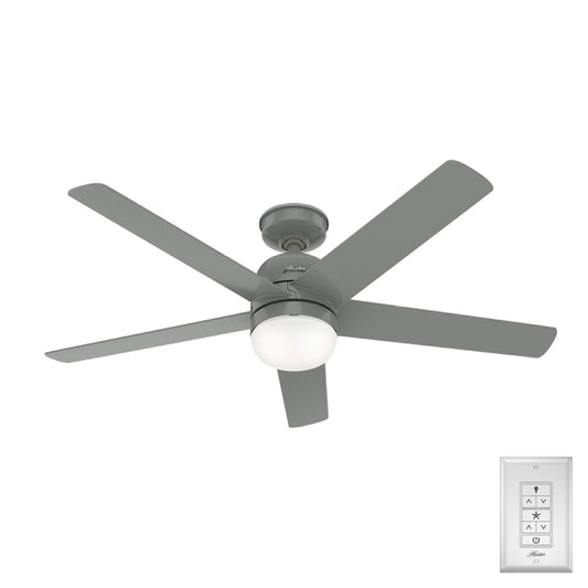 Hunter Anorak WeatherMax 52-in Outdoor Quartz Grey with Quartz Grey Blades Ceiling Fan With Light ( 5 -Blade ) 4952504