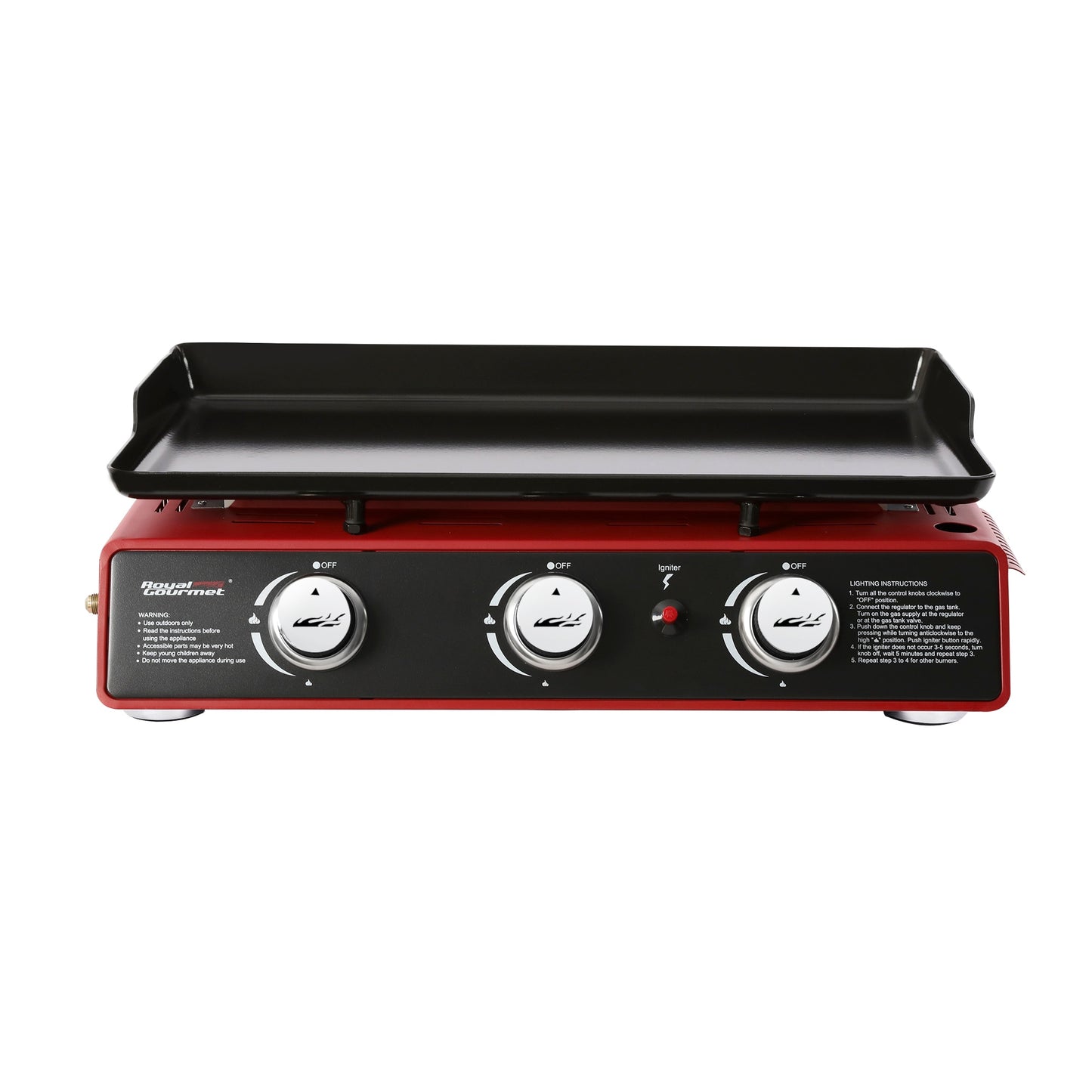 Royal Gourmet 24'' Griddle and Cover Bundle 319-Sq in Red Portable Liquid Propane Grill PD1301R