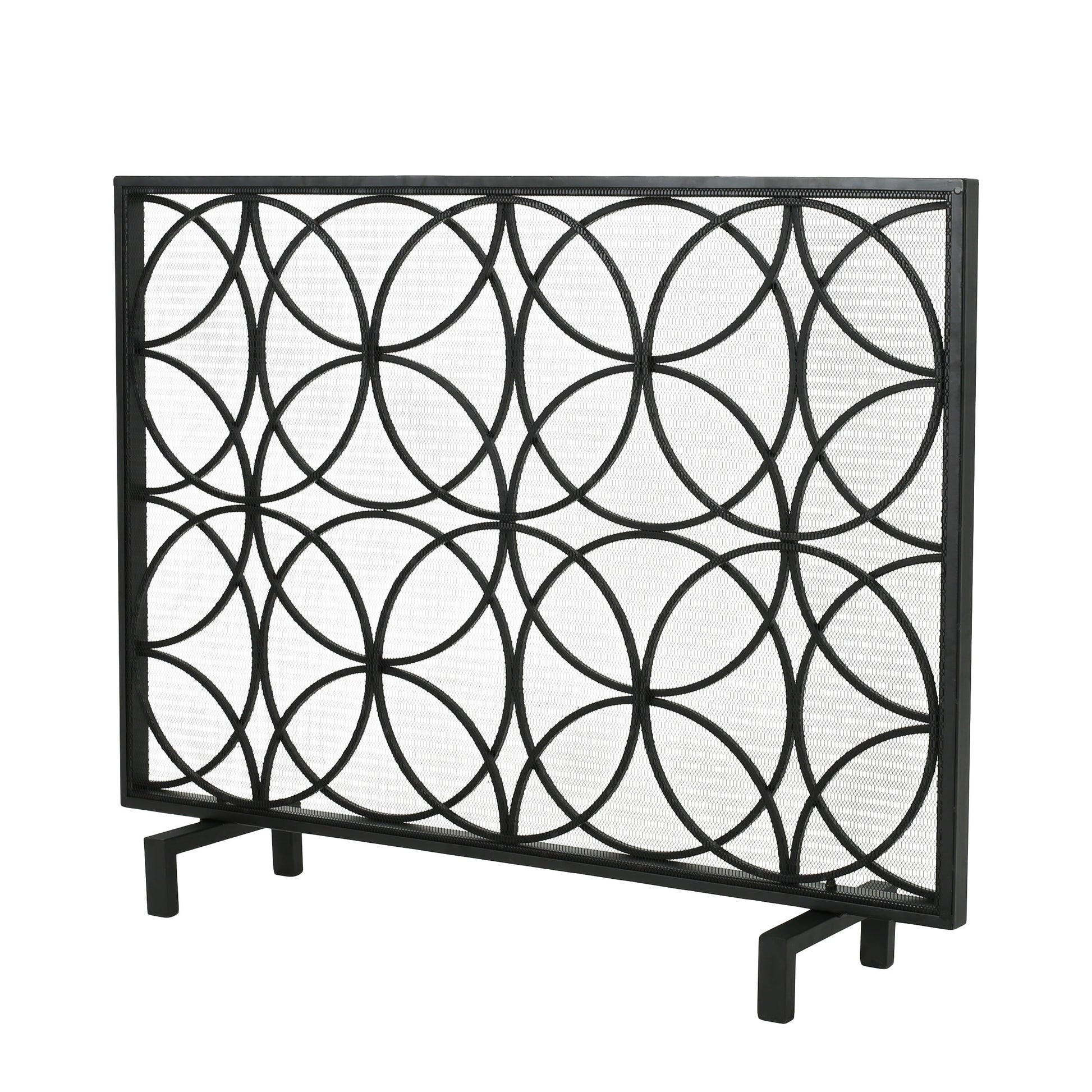 Best Selling Home Decor 41-in Black Iron 1-Panel Flat Fireplace Screen 301548