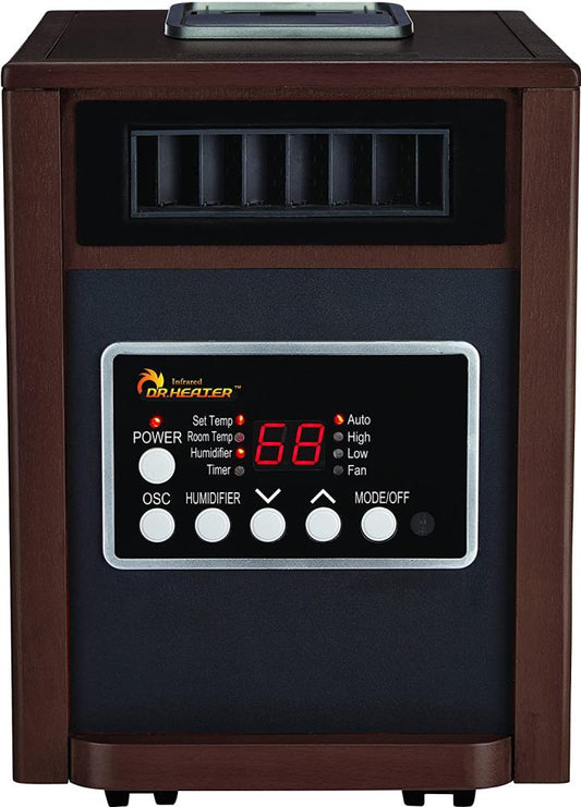 Dr. Infrared Heater Up to 1500-Watt Infrared Quartz Cabinet Indoor Electric Space Heater with Thermostat and Remote Included DR-998W