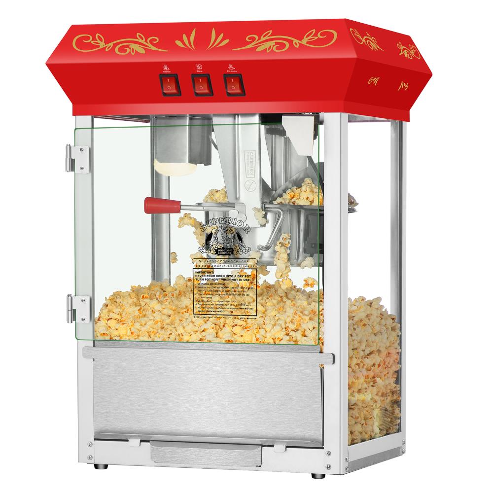 Superior Popcorn Company 1 Cup Stainless Steel Oil Countertop Popcorn Machine 812604WSN