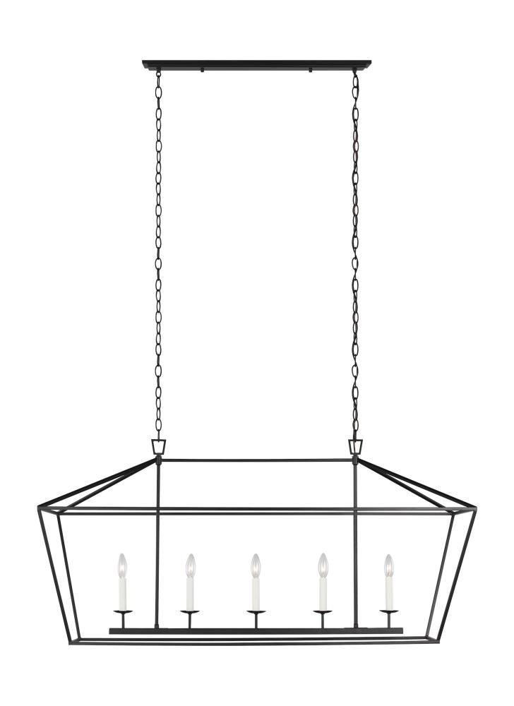 Generation Lighting Dianna 5 -Light Black Traditional For Use in Dining Rooms, Foyers, Kitchens, Chandelier