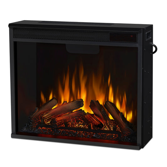 Real Flame 23.375-in W Black Fan-forced Electric Fireplace 4199