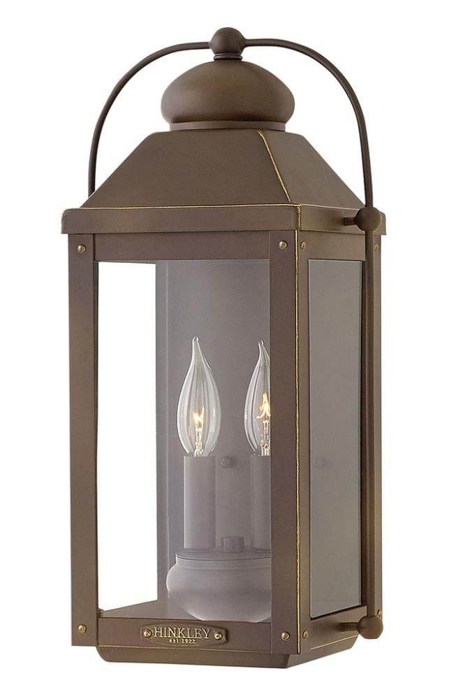 Hinkley Anchorage 2 -Light 17.75-in H Bronze Hardwired Outdoor Wall Light