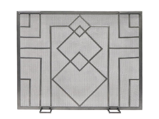 Minuteman International 8-in Graphite Iron 1-Panel Flat Fireplace Screen SSW-17