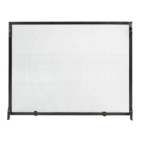 Minuteman International 4-in Matte Black Iron 1-Panel Flat Fireplace Screen SA-5036