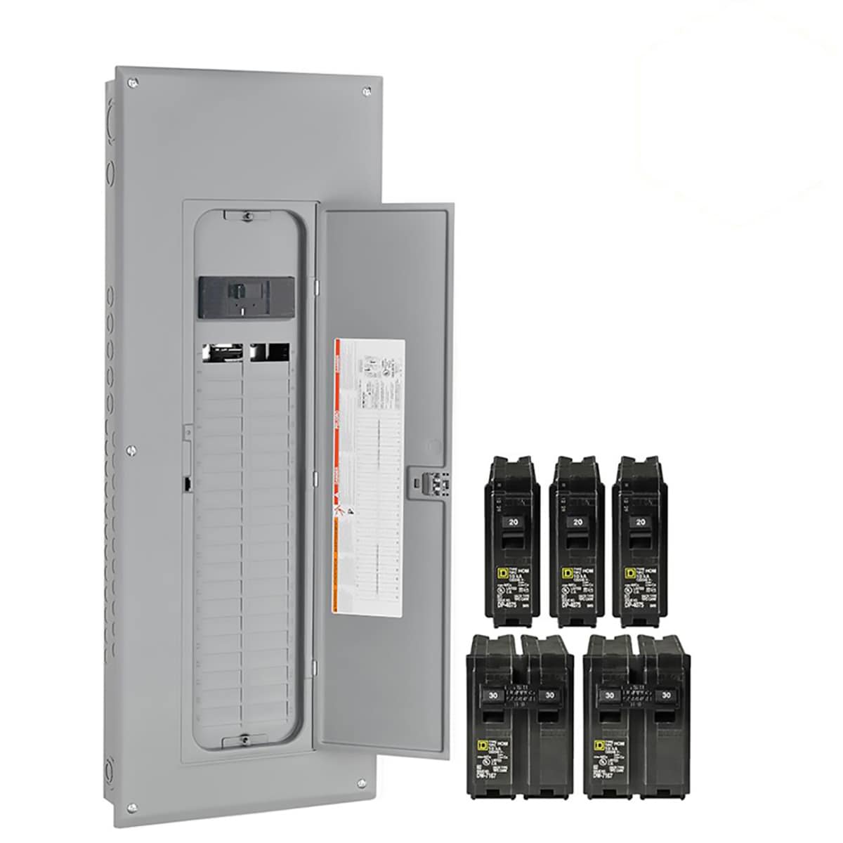 Square D Homeline 200-Amp 40-Spaces 80-Circuit Indoor Main Breaker Plug-on Neutral Load Center (Value Pack) HOM4080M200PCVP