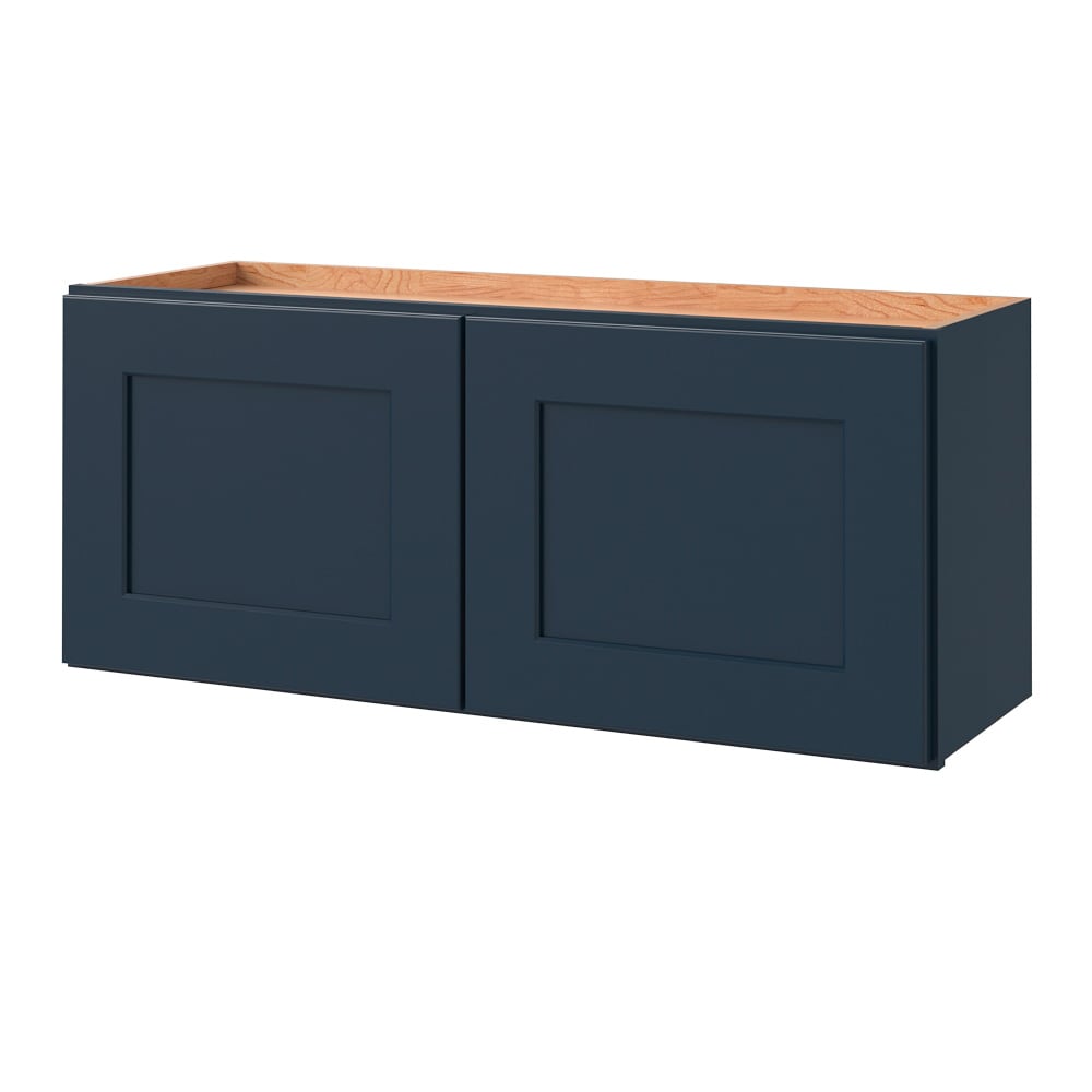allen + roth Port 36-in W x 15-in H x 12-in D Navy Wall Fully assembled Cabinet Flat Panel