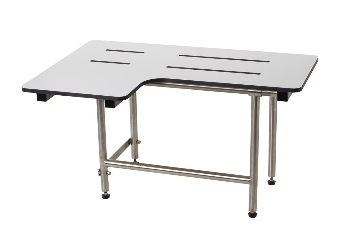 Seachrome Phenolic White Solid surface Wall mount Transfer bench ADA Compliant