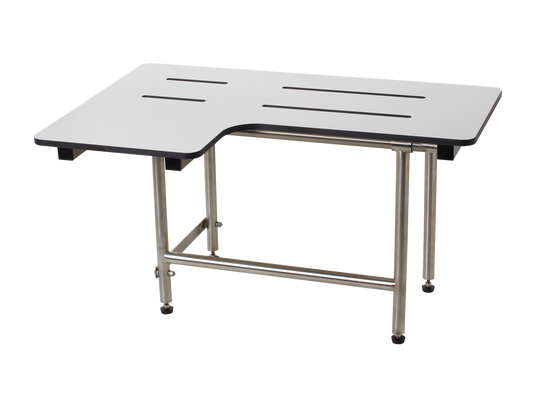 Seachrome Phenolic White Solid surface Wall mount Transfer bench ADA Compliant