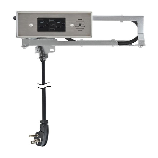 Docking Drawer Blade 15 -Amp 120/125-volt Tamper Resistant Residential/Commercial Duplex Outlet Dual Type A with Wall Plate, Stainless steel