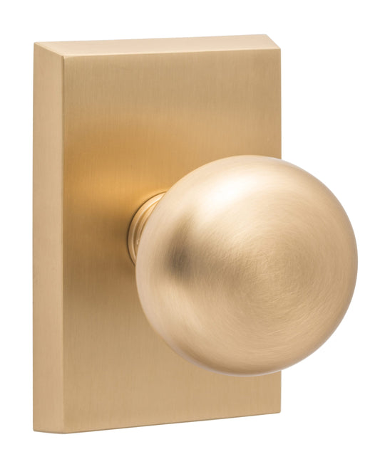 Sure-Loc Hardware Ridgecrest Mountain Oakley Satin Brass Interior Bed/Bath Hall/Closet No Deadbolt Passage Door Knob OK101 SB