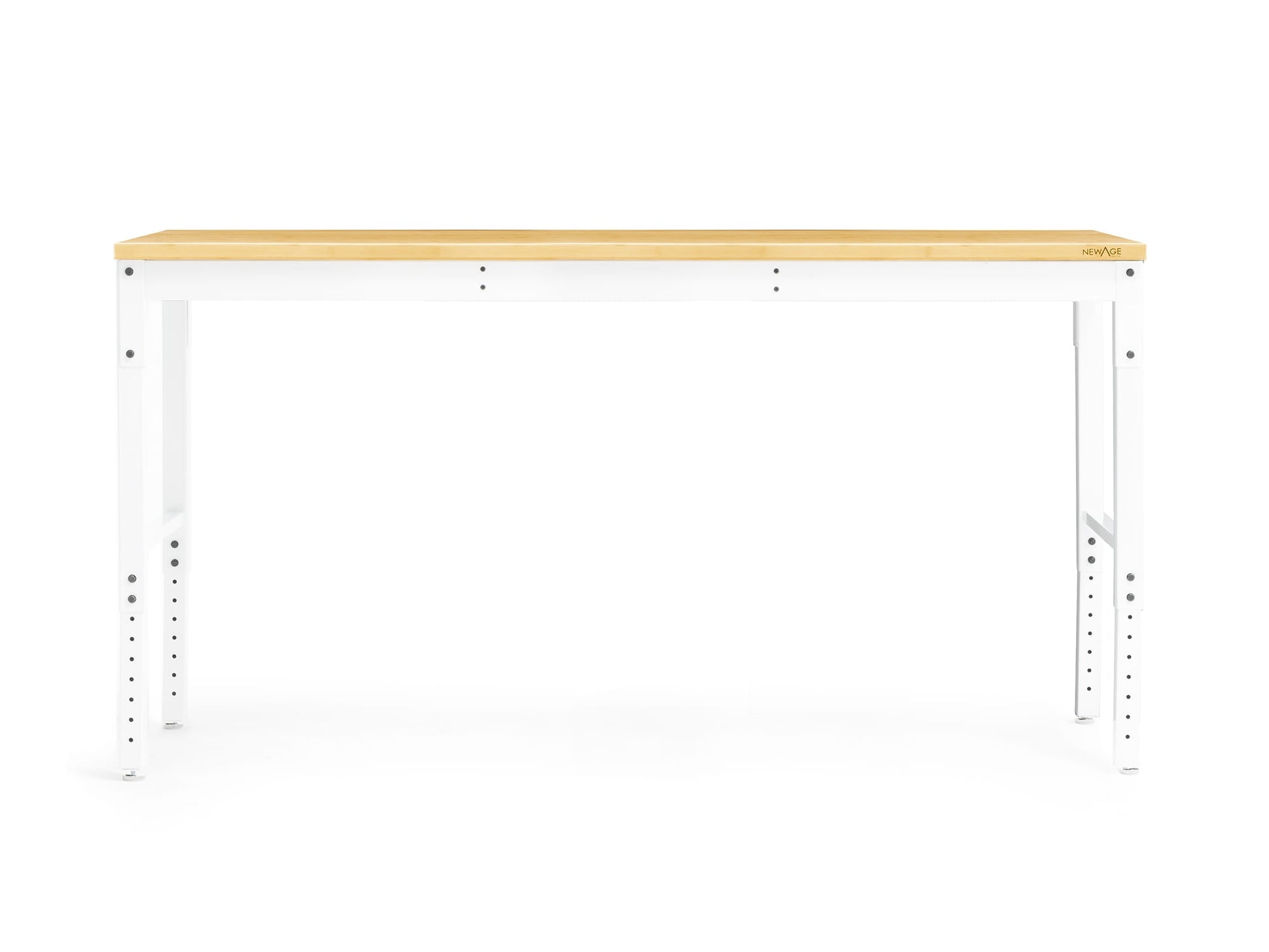 NewAge Products 72-in L x 43-in H White Bamboo Adjustable Height Portable Work Bench 55947