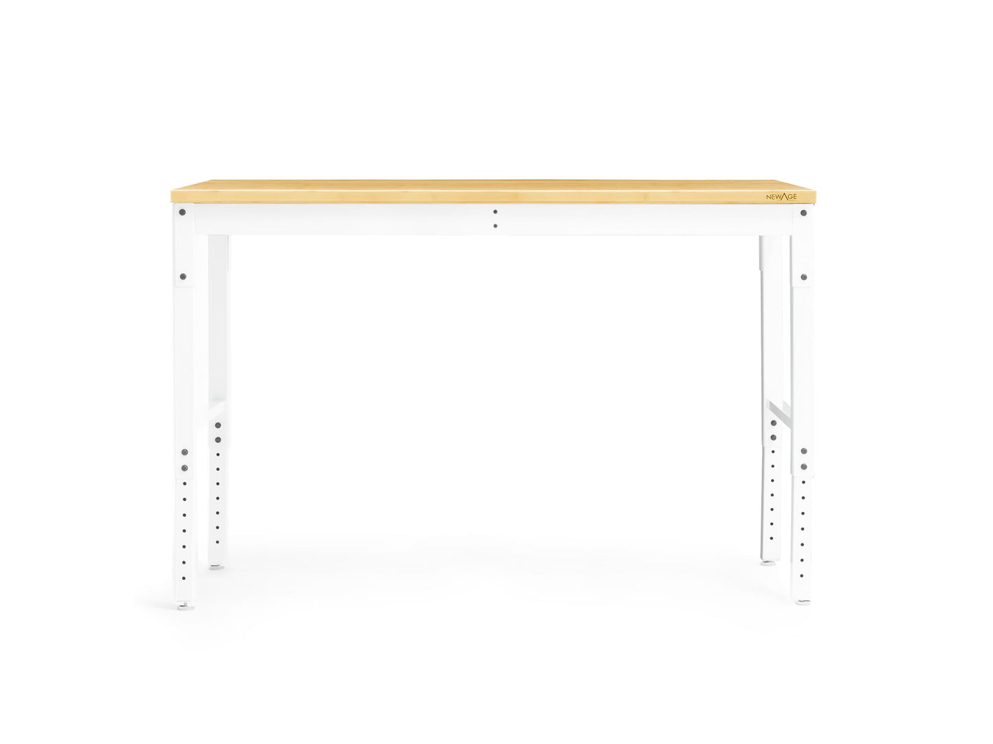 NewAge Products 56-in L x 43-in H White Bamboo Adjustable Height Portable Work Bench 55939