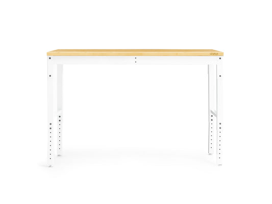 NewAge Products 56-in L x 43-in H White Bamboo Adjustable Height Portable Work Bench 55939