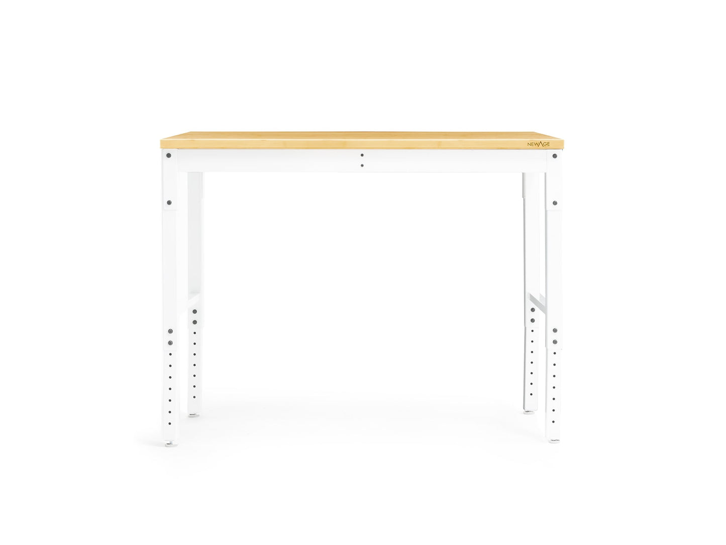 NewAge Products 48-in L x 43-in H White Bamboo Adjustable Height Portable Work Bench 55935
