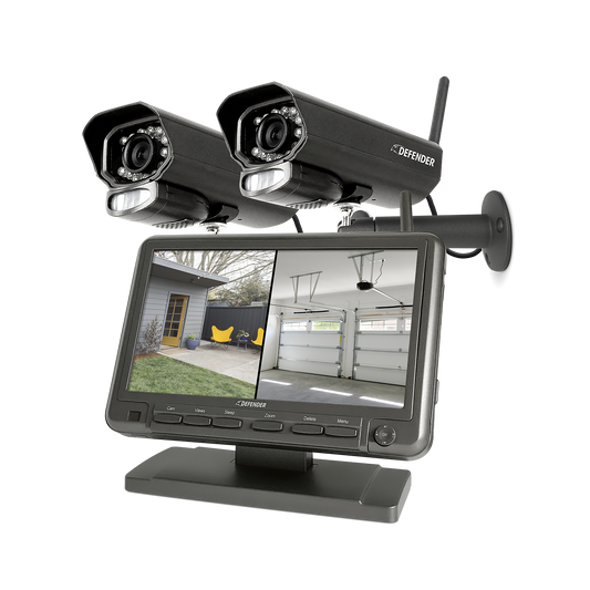 Defender Phoenixm2 7" Monitor Indoor/Outdoor 4-Channel 2-Camera Plug Bullet Sd (Included) Security Camera System PHOENIXM22C