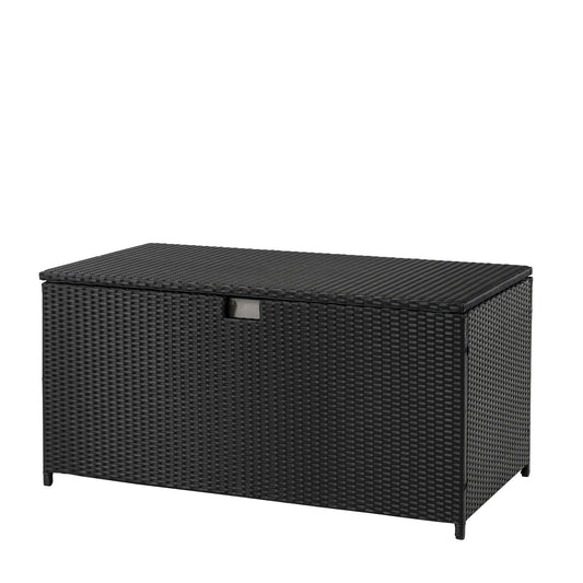 Glitzhome 52.75-Inches L x 29.00-Inches 140-Gallons Black Plastic Deck Box
