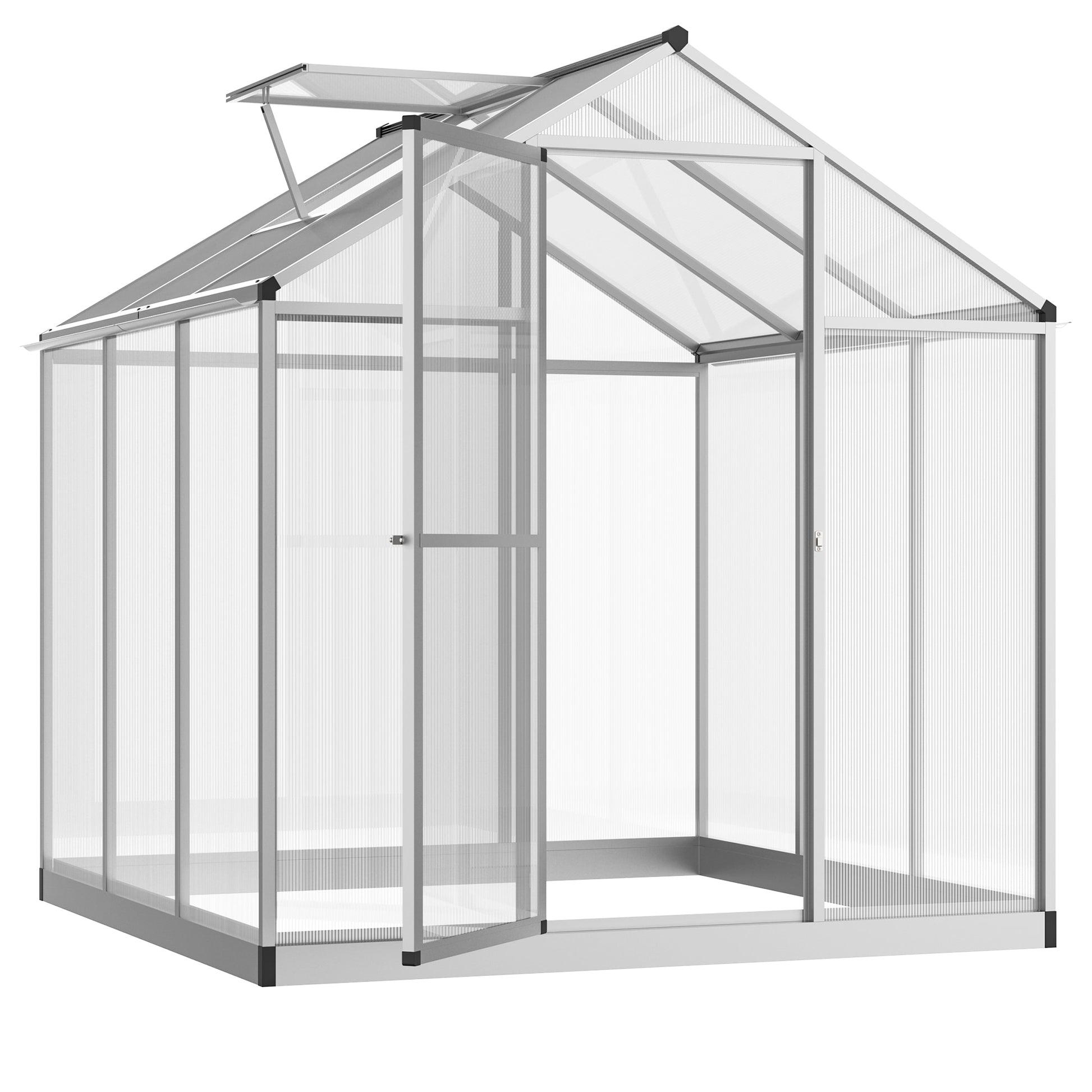 Outsunny 6-ft L x 6-ft W x 6.4-ft H Clear Greenhouse