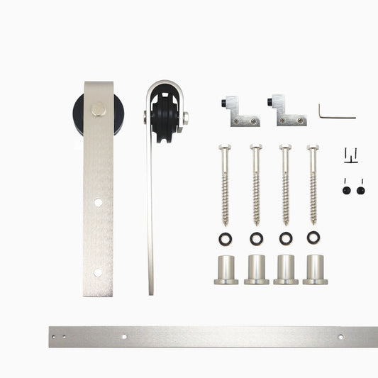 HOMACER 60-in Brushed Nickel Indoor J-strap Single Barn Door Hardware Kit YT1DNZ060C