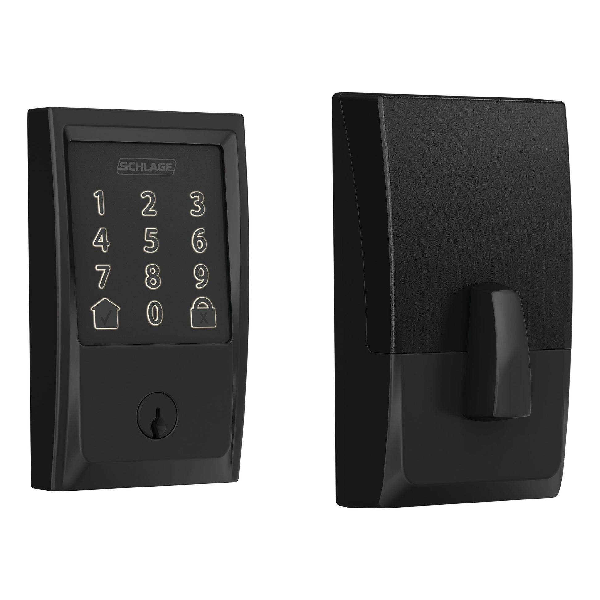 Schlage Encode Century Matte Black Smart Lock Electronic Deadbolt with Wifi Touchscreen Keypad BE489WB V CEN 622