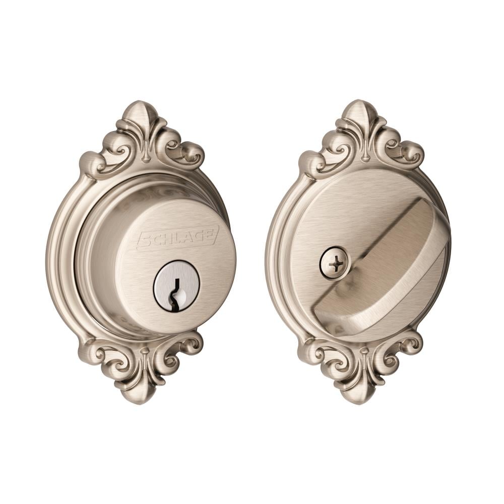Schlage B60 Series Satin Nickel Single Cylinder Deadbolt B60BRK619