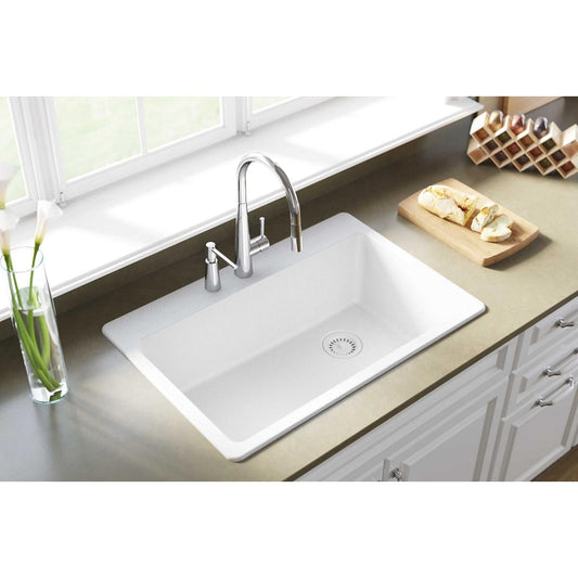 Elkay Quartz Classic Drop-in 33.0-in x 22.0-in Quartz Single bowl Kitchen Sink
