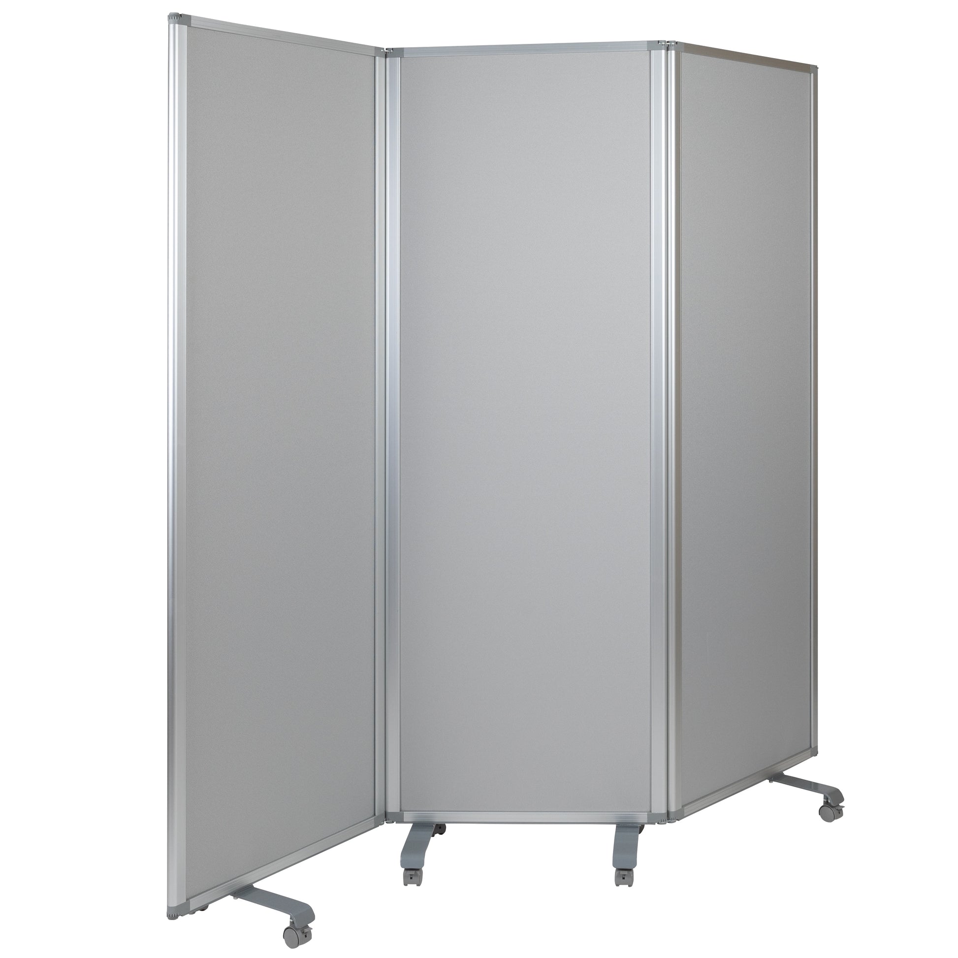 Flash Furniture 3 -Panel White/Gray Polypropylene Folding Contemporary/Modern Style Room Divider