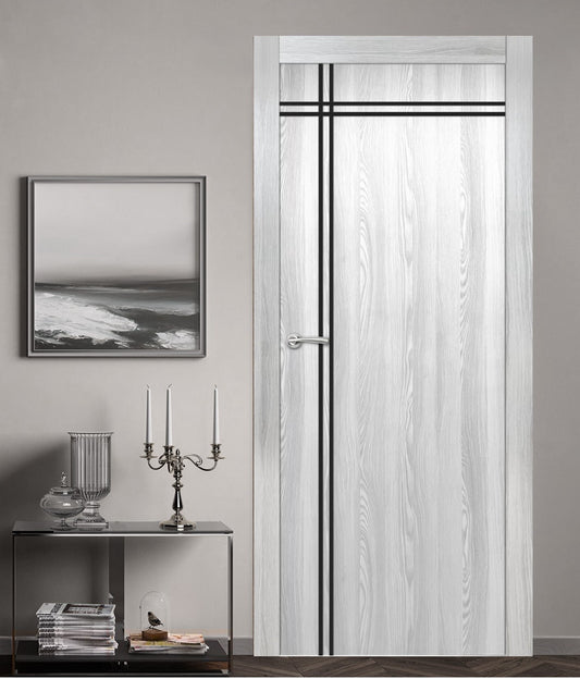 Valusso Design Clearwater 30-in x 80-in Ice Maple Flush Textured Hollow core Prefinished Pine Wood Slab Door