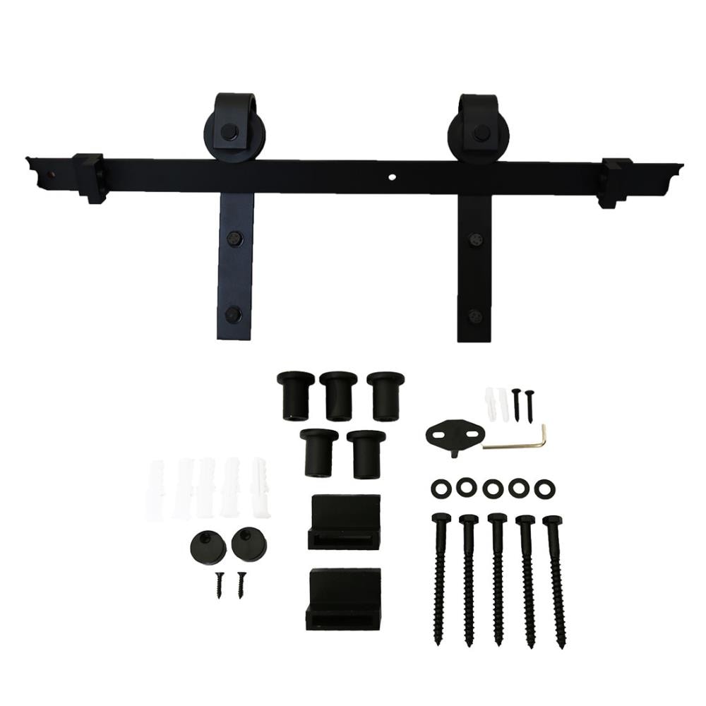 DURA-LIFT 78-3/4-in Matte Black Indoor J-strap Soft Close Single Barn Door Hardware Kit DLDB1
