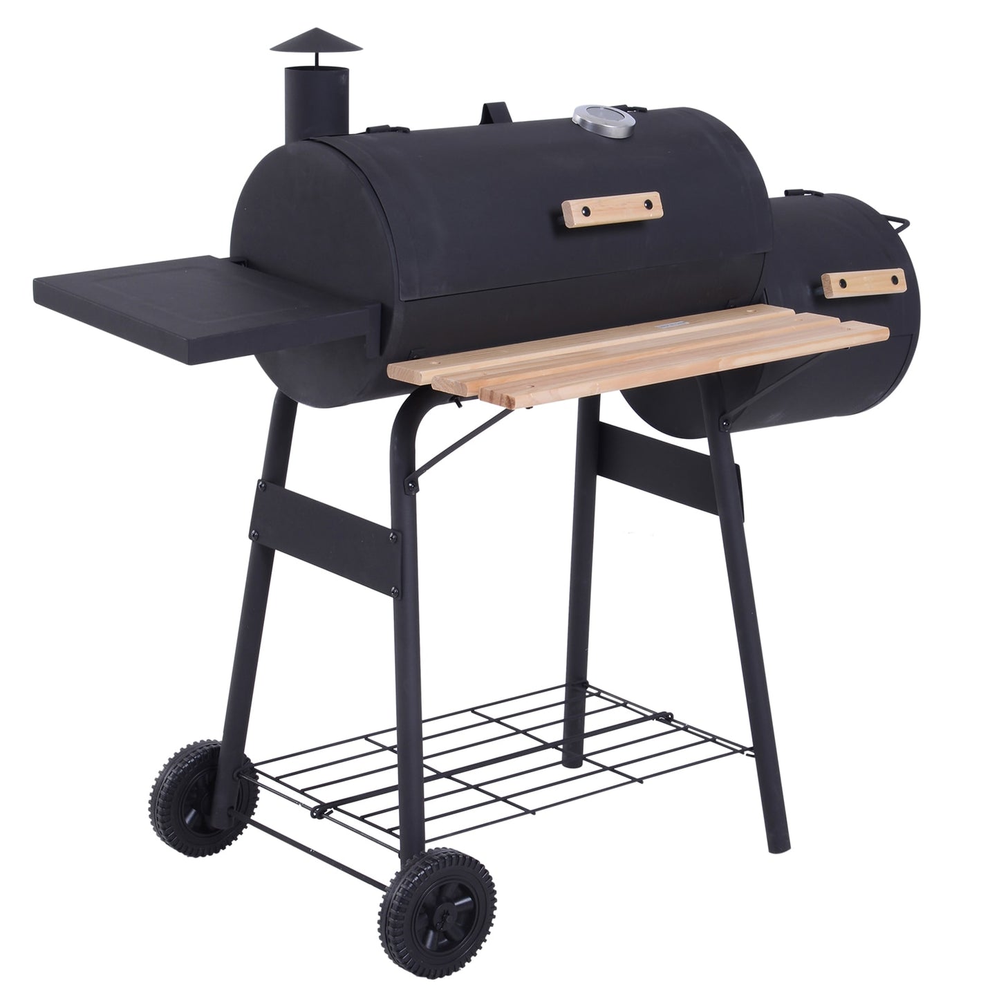 Outsunny 12-in W Black Barrel Charcoal Grill 846-036