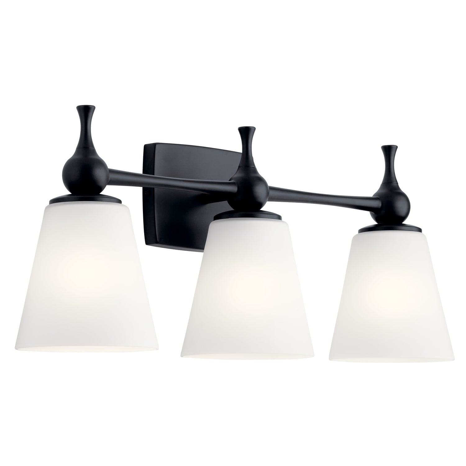 Kichler Cosabella 8.5-in 3 -Light Black Modern/contemporary Vanity light 4663059