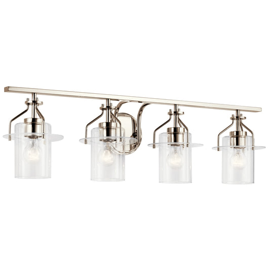 Kichler Everett 34-in 4 -Light Polished Nickel Industrial Vanity light 4663055