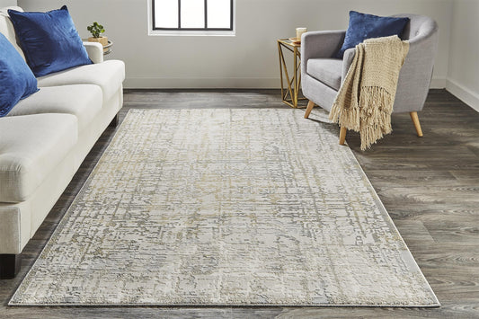 Room Envy Vanhorn 8 x 11 (ft) Loomed Birch/Biege Rectangular Indoor Abstract Mid-Century Modern Pet Friendly Area rug