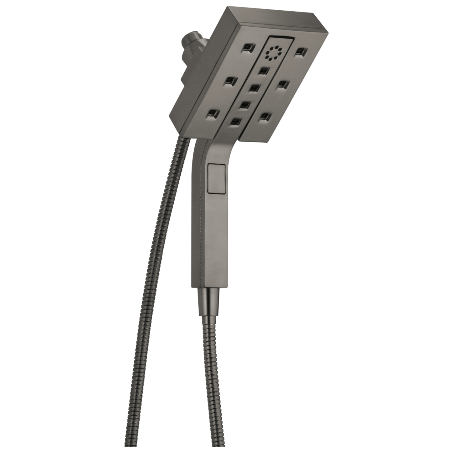 Delta 4.0 -Spray Lumicoat Black Stainless 5.9375-in Rectangle Dual/Combo Shower Head 1.75 GPM