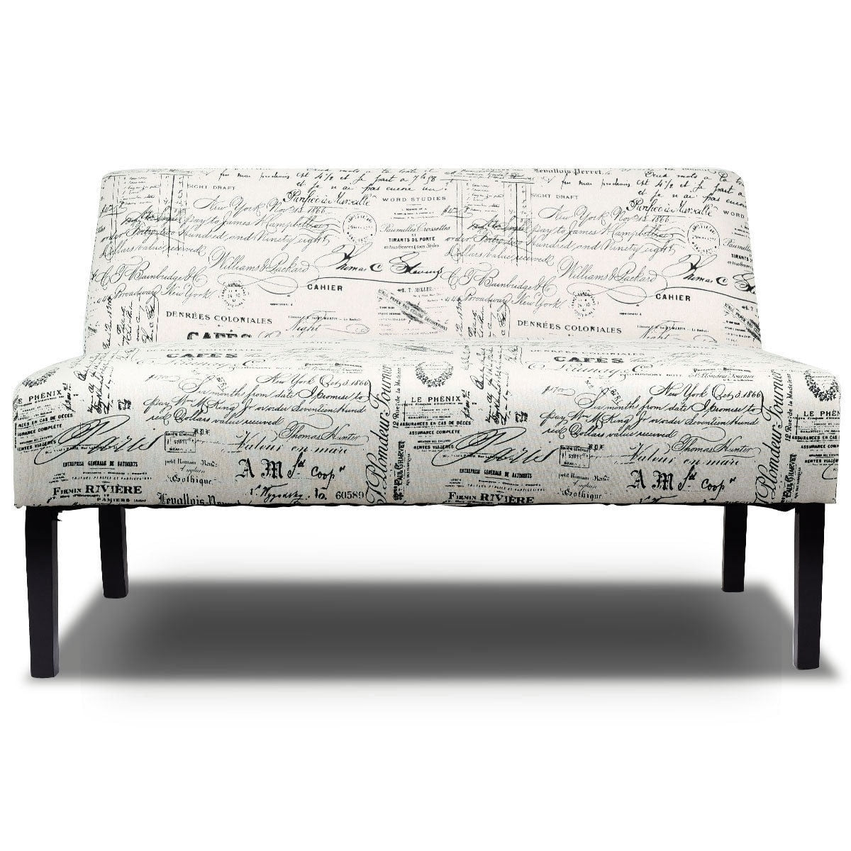 LIVIZA CY Loveseat Sofa 50-in Modern White and Black 2 -seater Loveseat