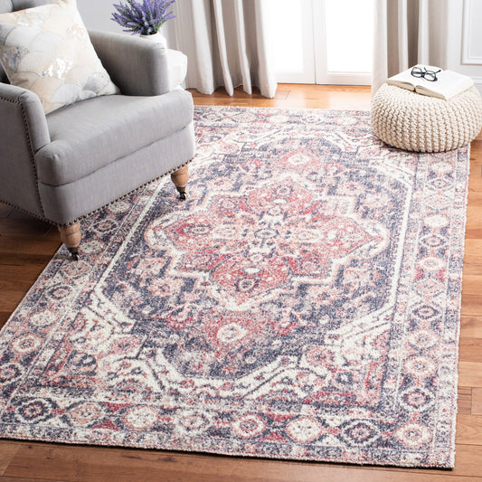 Safavieh Classic Vintage Ranka 9 x 12 (ft) Tufted Red/Blue Rectangular Indoor Distressed/Overdyed Farmhouse/Cottage Area rug