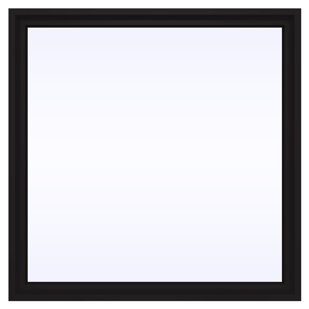 JELD-WEN FiniShield V-4500 35-1/2-in x 35-1/2-in Black Square Picture Window