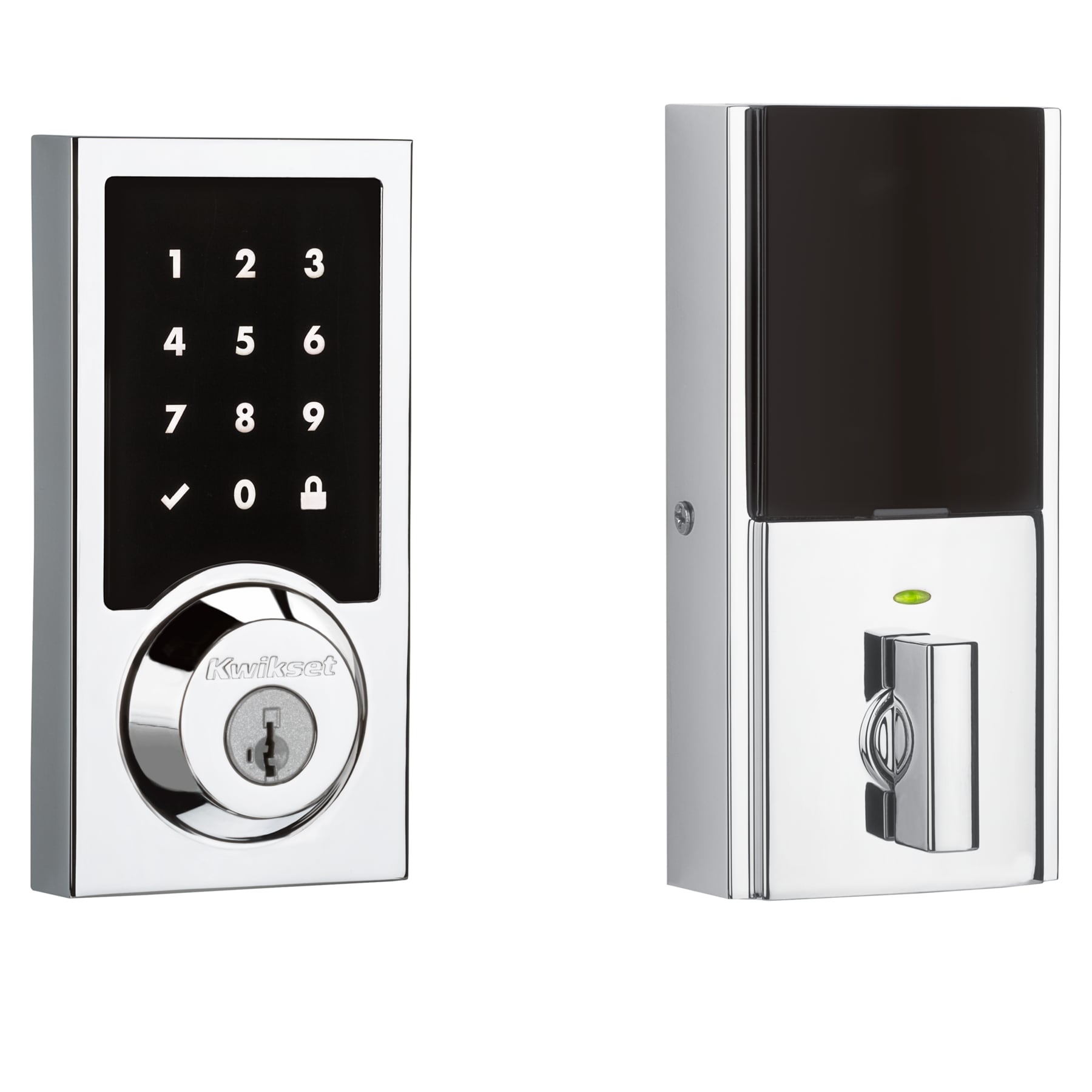 Kwikset Signature Series 916 SmartCode Polished Chrome Smart Lock Electronic Deadbolt Smartkey Touchscreen Keypad 99160-037