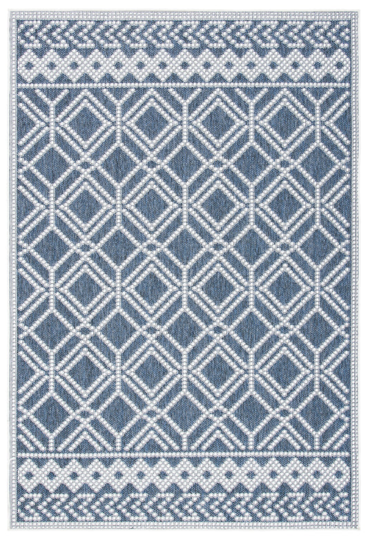 Safavieh Martha Stewart Indoor Outdoor Fulden 9 x 12 (ft) Loomed Polypropylene Gray/Ivory Rectangular Indoor/Outdoor Geometric Bohemian/Eclectic Wash with water Area rug