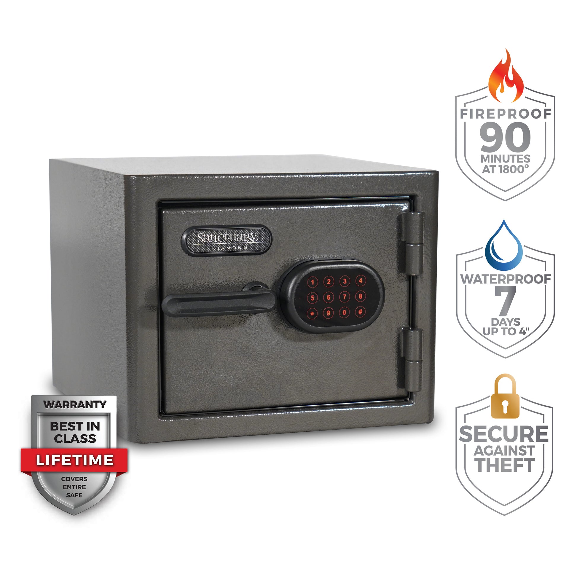 Sanctuary 0.79-cu ft Fireproof and Waterproof Wall Safe with Electronic/Keypad Lock SA-DIA1-DP